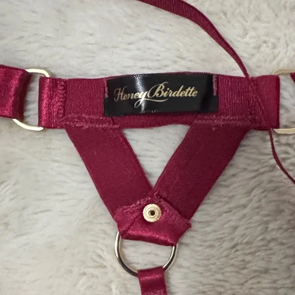 Honey Birdette Stephanie Red Bra Thong Set - 36DDD/F - Picture 12 of 13